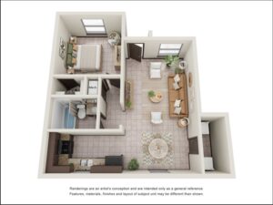 La Joya Apartments in Laredo Texas Floor Plan with 1 Bedroom and 1 Bathroom Apartment Colored Sketch Plan New